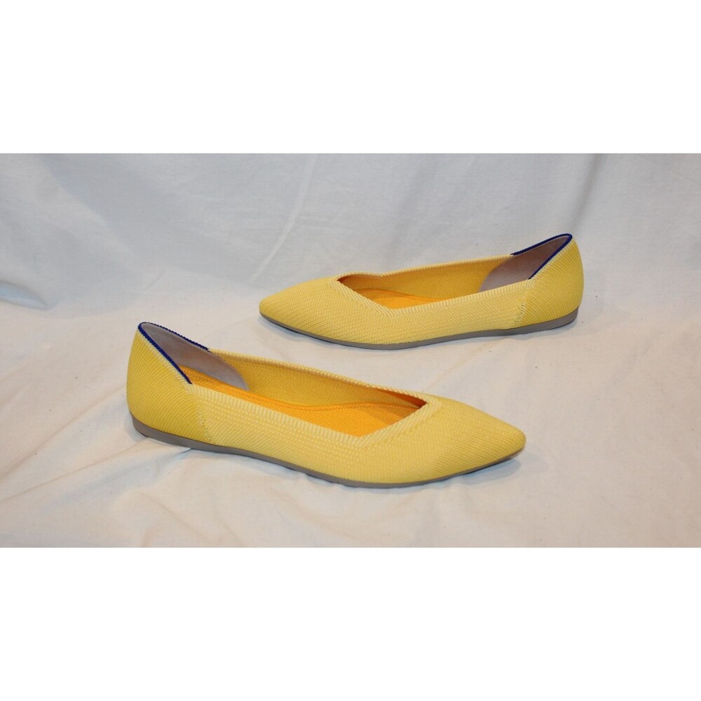 Rothy’s The Point Flats Pointed Toe Shoes Women’s 7.5 NEW SUNSHINE YELLOW